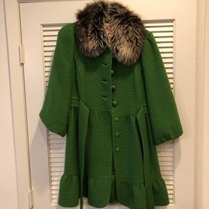 Green Juicy Couture pea coat with faux fur size M